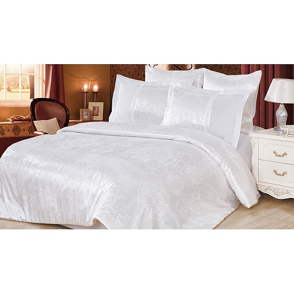 

Комплект евростандарт Satin jacquard, Белый, Satin jacquard
