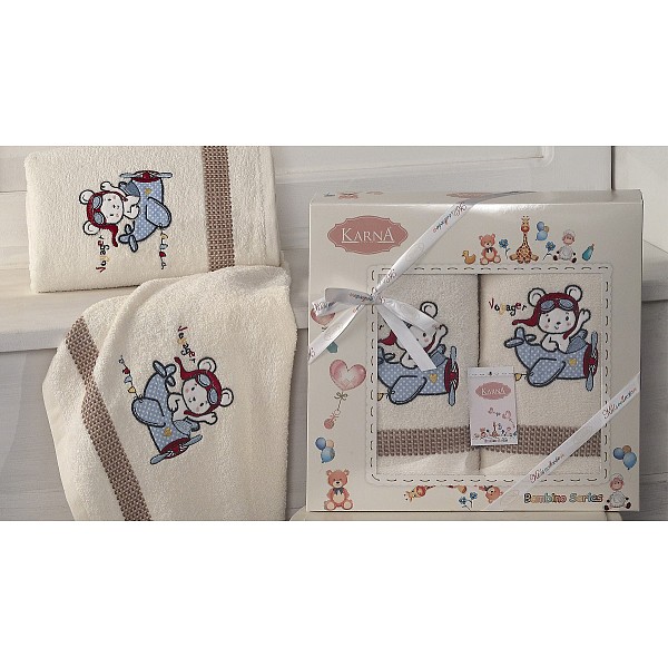 

Набор из 2 полотенец детских BAMBINO-SAMALOT, Кремовый, BAMBINO-SAMALOT