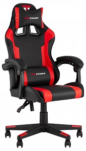 Геймерское кресло TopChairs Commander, черно-красный, экокожа