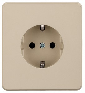 Розетка с заземлением и со шторкой, без рамки ROUND KR-78-0701-7