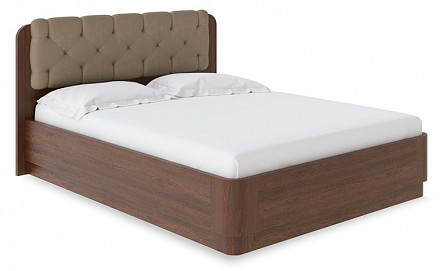 Двуспальная кровать Wood Home 1 ORM_160-200-WoodHome1-PM-Walnut_DivaTaup