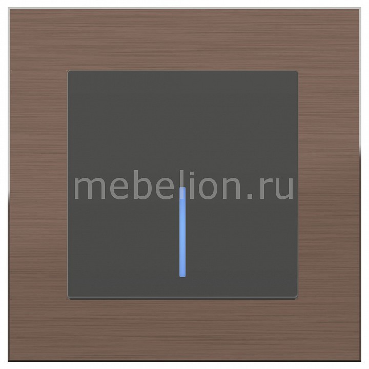 

Выключатель одноклавишный с подсветкой Aluminium (Серо-коричневый) WL07-SW-1G-C +WL07-SW-1G-LED
