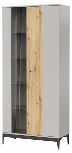 Шкаф 2-х дверный Нордик (дуб артизиан, неокрашенный, холодный серый) 