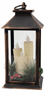 Подсвечник декоративный Декоративный фонарь со свечкой и шишкой 513-048