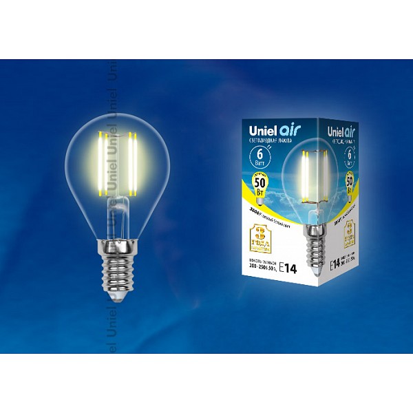

Лампа светодиодная Air E14 220В 6Вт 3000K LED-G45-6W/WW/E14/CL GLA01TR картон, Air E14 220В 6Вт 3000K LED-G45-6W/WW/E14/CL GLA01TR картон