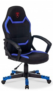 Игровое кресло ZOMBIE 10, синий, черный, кожа искусственная, текстиль