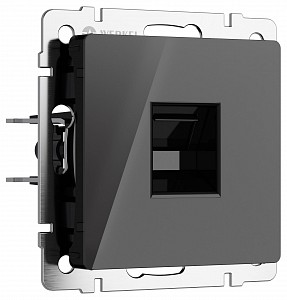 Розетка Ethernet RJ-45 без рамки Черный акрил W1181048