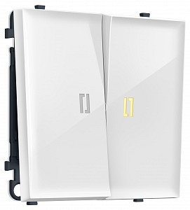 Выключатель двухклавишный с подсветкой без рамки MS MS104010