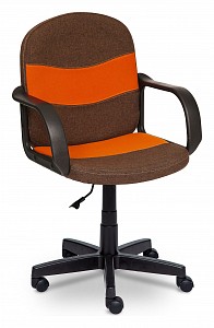 Кресло офисное Baggi, коричневый, оранжевый, кожа искусственная, текстиль