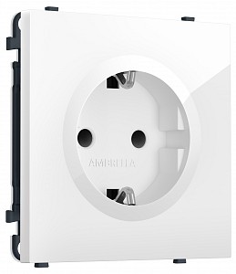 Розетка с заземлением и со шторкой, без рамки MS MS107010