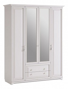 Шкаф 4-х дверный Белла зеркальный, софт джелато 