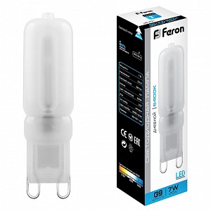 Лампа светодиодная [LED] Feron G9 7W 6400K