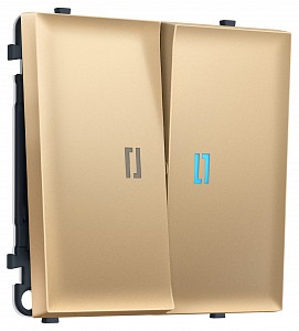 Выключатель проходной двухклавишный с подсветкой без рамки MS MS884040