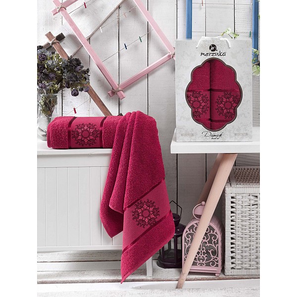 

Набор полотенец для ванной Damask, Бордовый, Damask