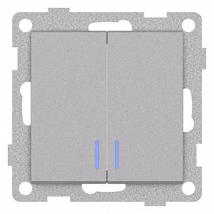 Выключатель двухклавишный с подсветкой без рамки UGRA С11В28-004