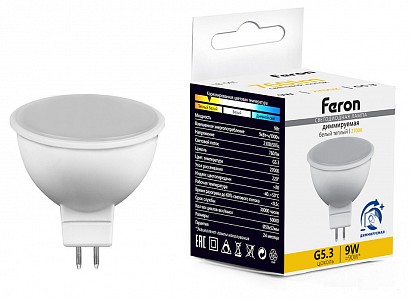 Лампа светодиодная [LED] Feron G5.3 9W 6400K