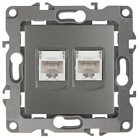 Розетка двойная Ethernet RJ-45 без рамки Эра 12 12-3108-12