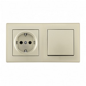 Блок с розеткой и выключателем SET06-2 SET06-2-30-1-40-1 shampan