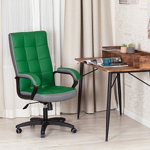 Кресло Trendy, зеленый, серый, кожа искусственная, ткань