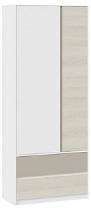 Шкаф 2-х дверный Сканди белый, глиняный серый, дуб гарден 