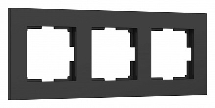 Рамка на 3 поста Slab черный матовый W0032908