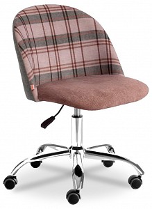Кресло офисное Melody, коричневый в клетку, серый, ткань