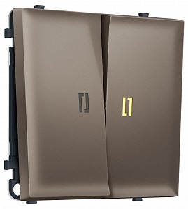 Выключатель самовозвратный двухклавишный с подсветкой, без рамки MS MS634050