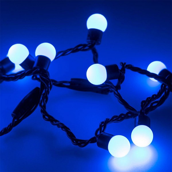 фото Гирлянда нить [10 м] Ball ARD-BALL-CLASSIC-D17.5-10000-BLACK-100LED BLUE (230V, 7W) Arlight