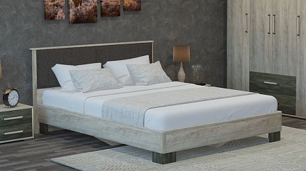 Полутораспальная кровать Версаль-2  дуб баррик, ясень анкор  
