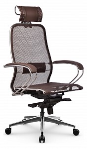 Кресло офисное S-2.041 MPES, темно-коричневый, сетка, экокожа