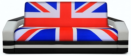 Прямой диван Британский Флаг книжка, габардин, экокожа