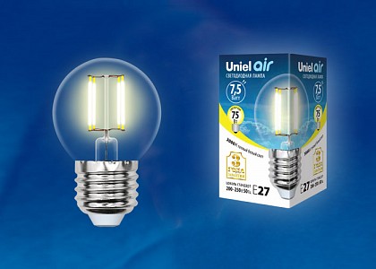 Лампа светодиодная [LED] Uniel E27 7.5W 3000K