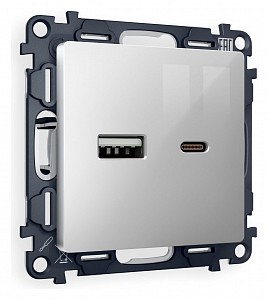 Розетка 2хUSB type A и C без рамки Quant MA411010