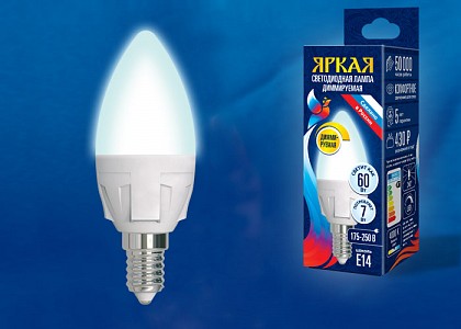 Лампа светодиодная [LED] Uniel E14 7W 4000K