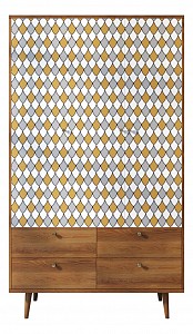 Шкаф 3-х дверный Berber Принт 22 (коричневый, цветной рисунок Print 04) 