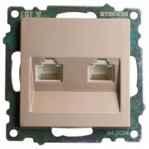 Розетка двойная Ethernet RJ-45 без рамки Катрин 50004