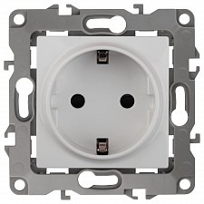 Розетка с заземлением и со шторкой, без рамки Эра 12 12-2102-01