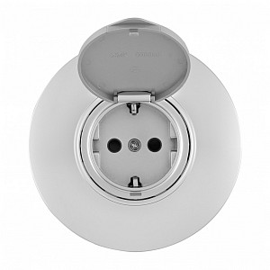 Розетка с заземлением и шторкой, с крышкой SET08-1 SET08-1-41-1 silver
