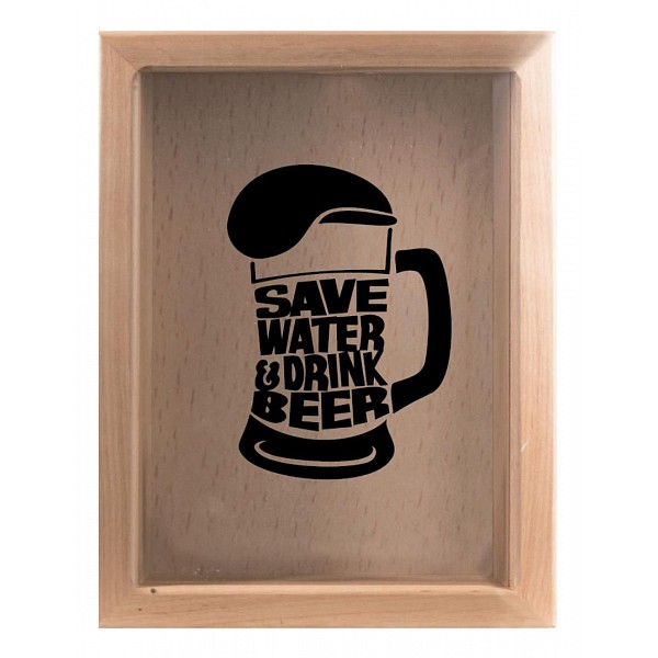 фото Копилка для пивных крышек SAVE WATER DRINK 22x26 Натуральный KD-022-114 Дубравия