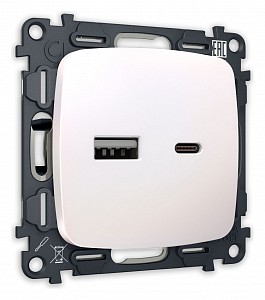 Розетка 2хUSB type A и C без рамки Quant MO211010
