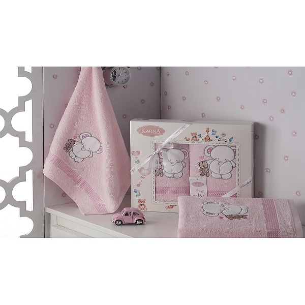 

Набор из 2 полотенец детских BAMBINO-SLON, Розовый, BAMBINO-SLON