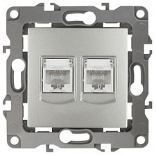 Розетка двойная Ethernet RJ-45 без рамки Эра 12 12-3108-03