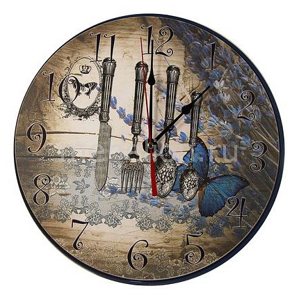 

Настенные часы (30 см) Ложки C1190, Коричневый