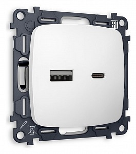 Розетка 2хUSB type A и C без рамки Quant MO131010