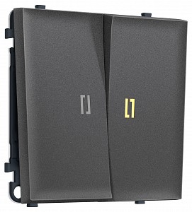 Выключатель самовозвратный двухклавишный с подсветкой, без рамки MS MS654050