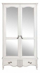 Шкаф 2-х дверный Katrin (альба с серебряной патиной, зеркальный) 