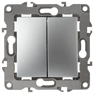 Переключатель перекрестный двухклавишный без рамки Эра 12 12-1112-03 Переключатель перекрестный двухклавишный без рамки Эра 12 12-1112-03