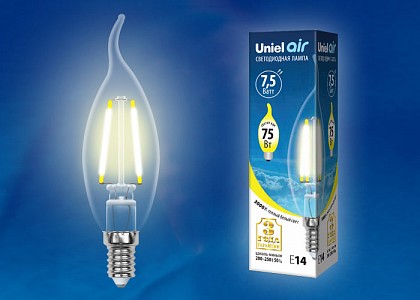 Лампа светодиодная [LED] Uniel E14 7.5W 3000K