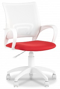 Кресло офисное ST-BASIC-W, белый, красный, сетка, текстиль