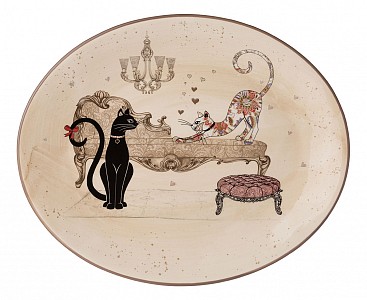Блюдо декоративное (31.5x25.5x3 см) Парижские коты 358-1742